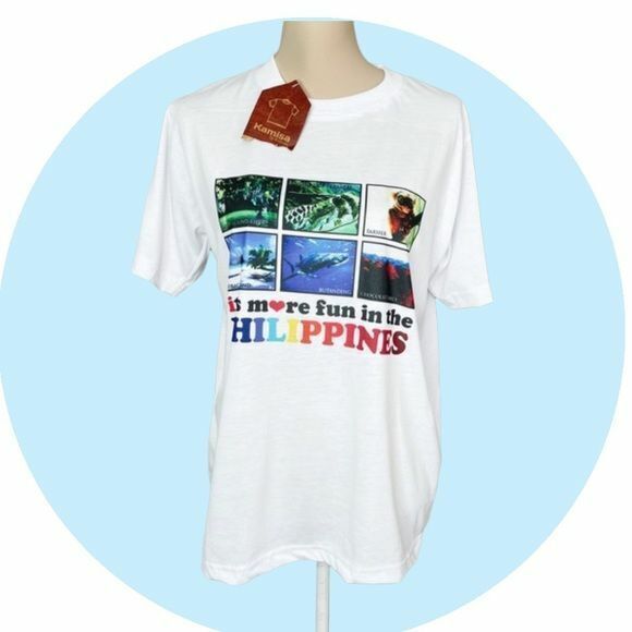 NWT Kamisa by Kultura White t shirt philippines print Small Unisex - Picture 3 of 9